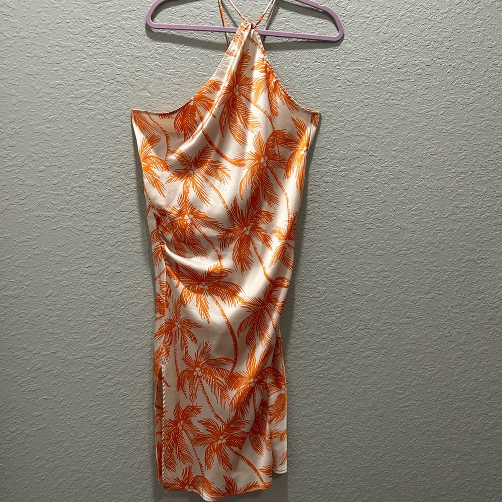 Future Collective x Alani Noelle Women's One Shoulder Midi Slit Dress - L Orange